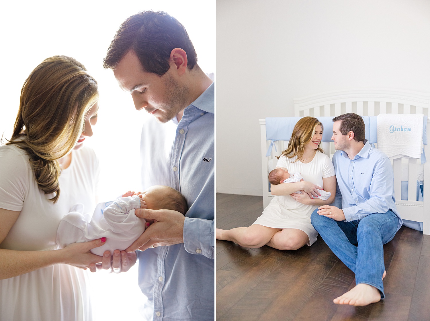 Birmingham In-Home Newborn photographer captures new family of three 