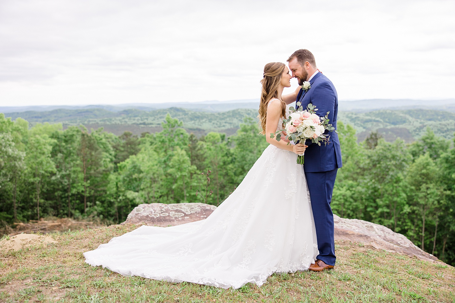 stunning wedding portraits with a beautiful natural landscape in the background