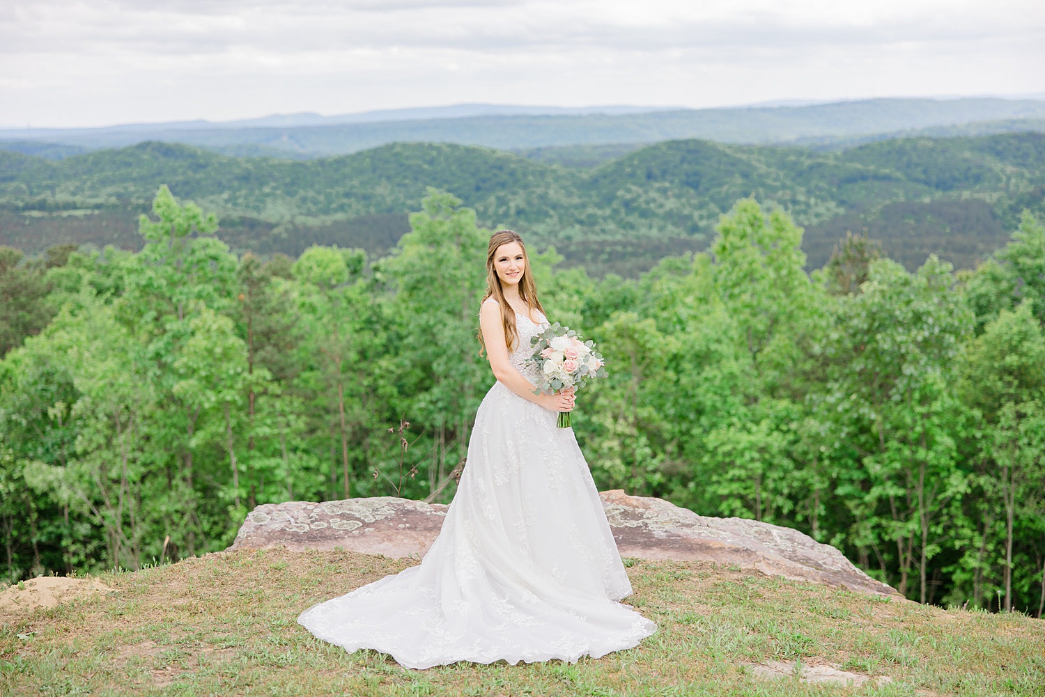 timeless portrait of bride before romantic spring wedding at Weddings at Cabin Bluff in AL 