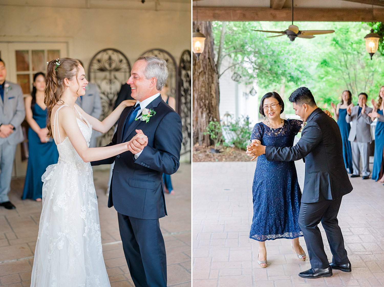 bride dances with father and groom dances with his mom