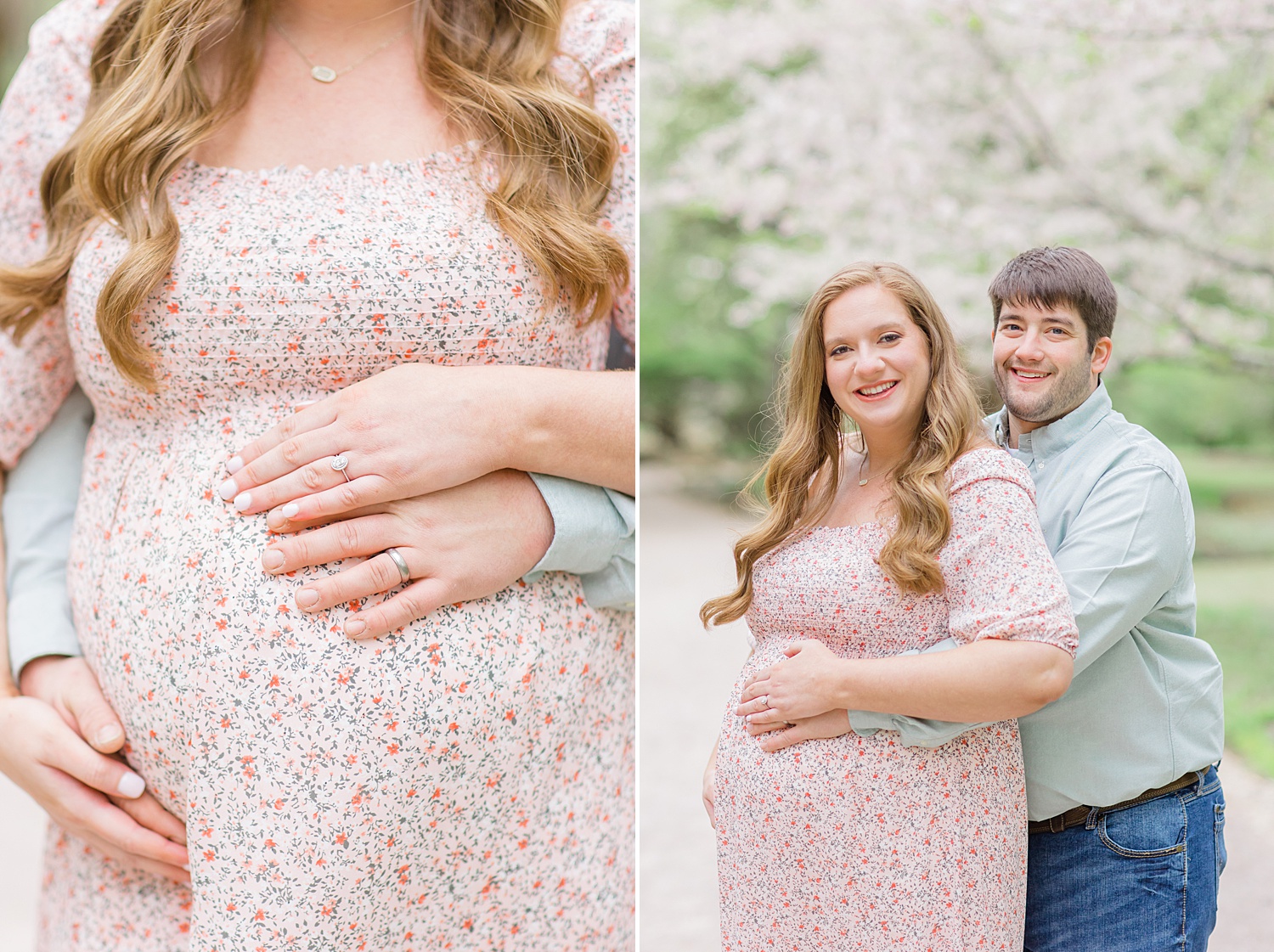 couple wrapt their hands around baby bump