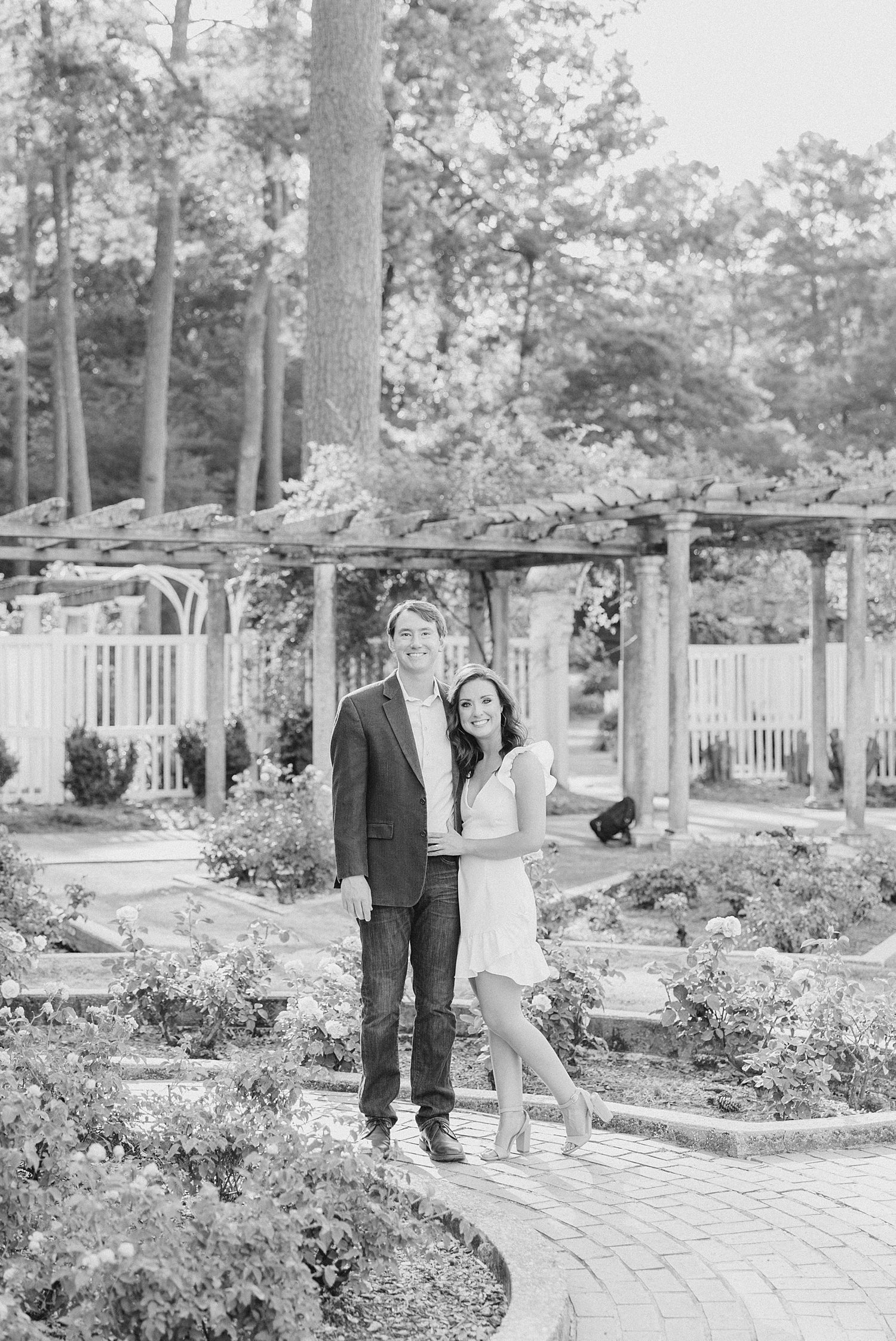black and white engagement portraits from Downtown Birmingham Alabama Summer Engagement Session 
