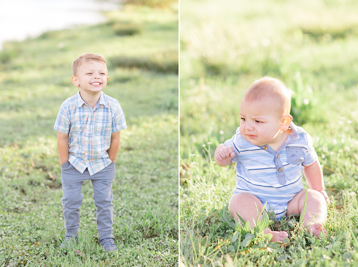 portraits of family's two boys