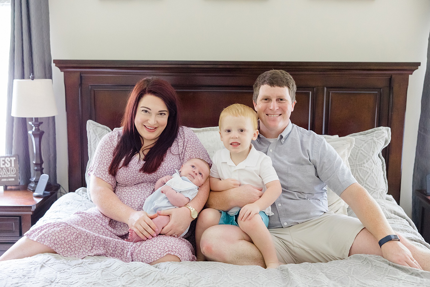 family of four during in home session