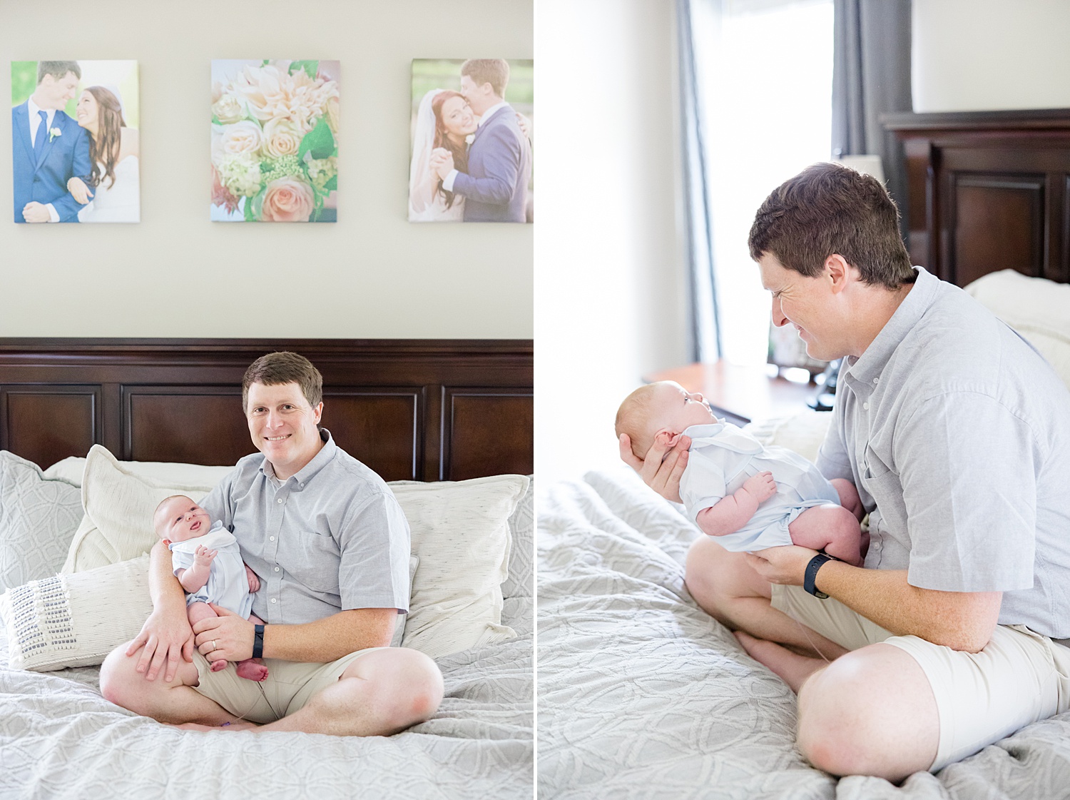 father and son portraits from Intimate at-home Newborn + Family Session 
