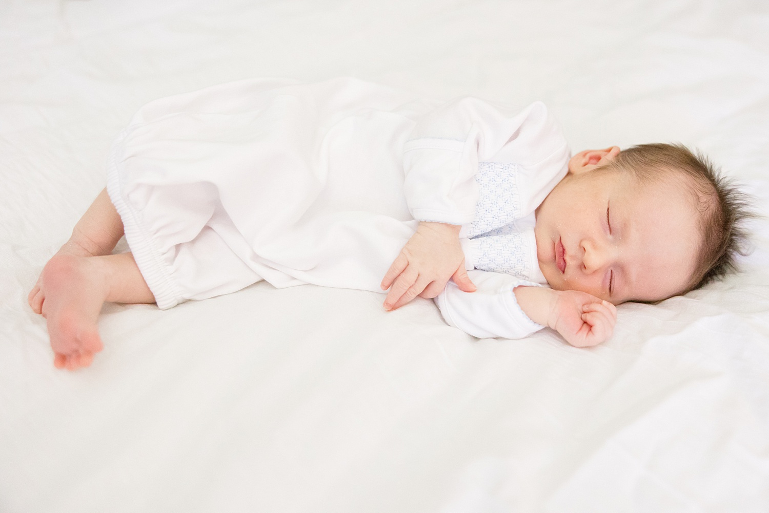 sleepy baby boy during newborn photos