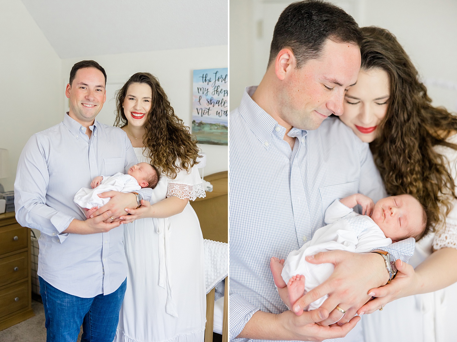 parents in son's nursery for At-home Newborn + Lifestyle session