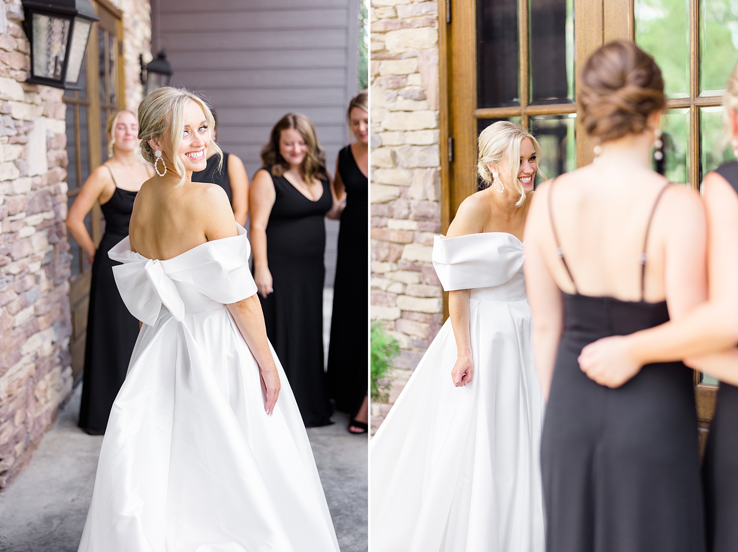 bridesmaids react to see bride for the first time