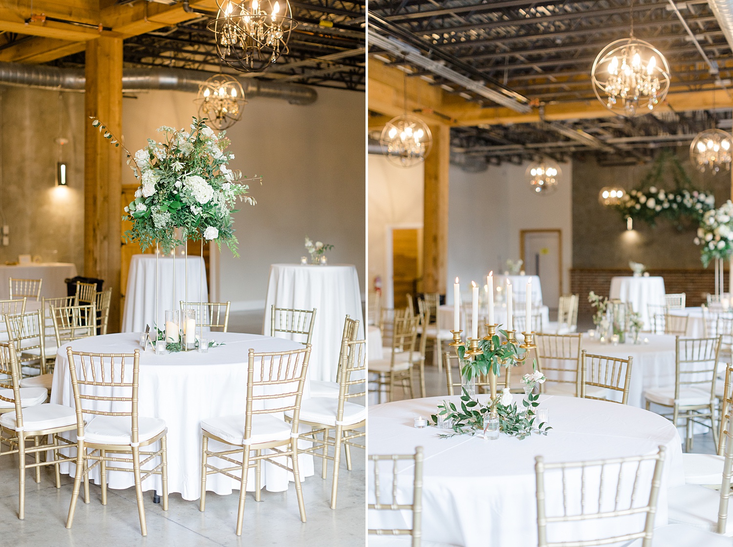table settings and reception details at Birmingham wedding venue