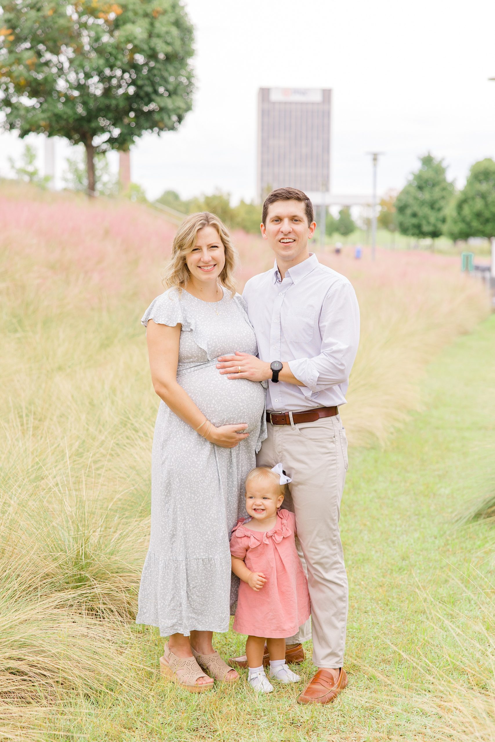 family of three during family and maternity session