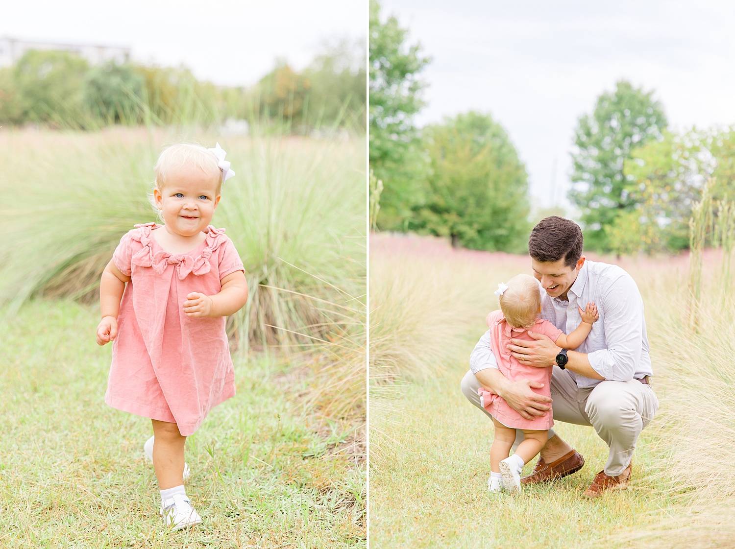 little girl and her dad during Railroad Park Family Session in Birmingham, AL