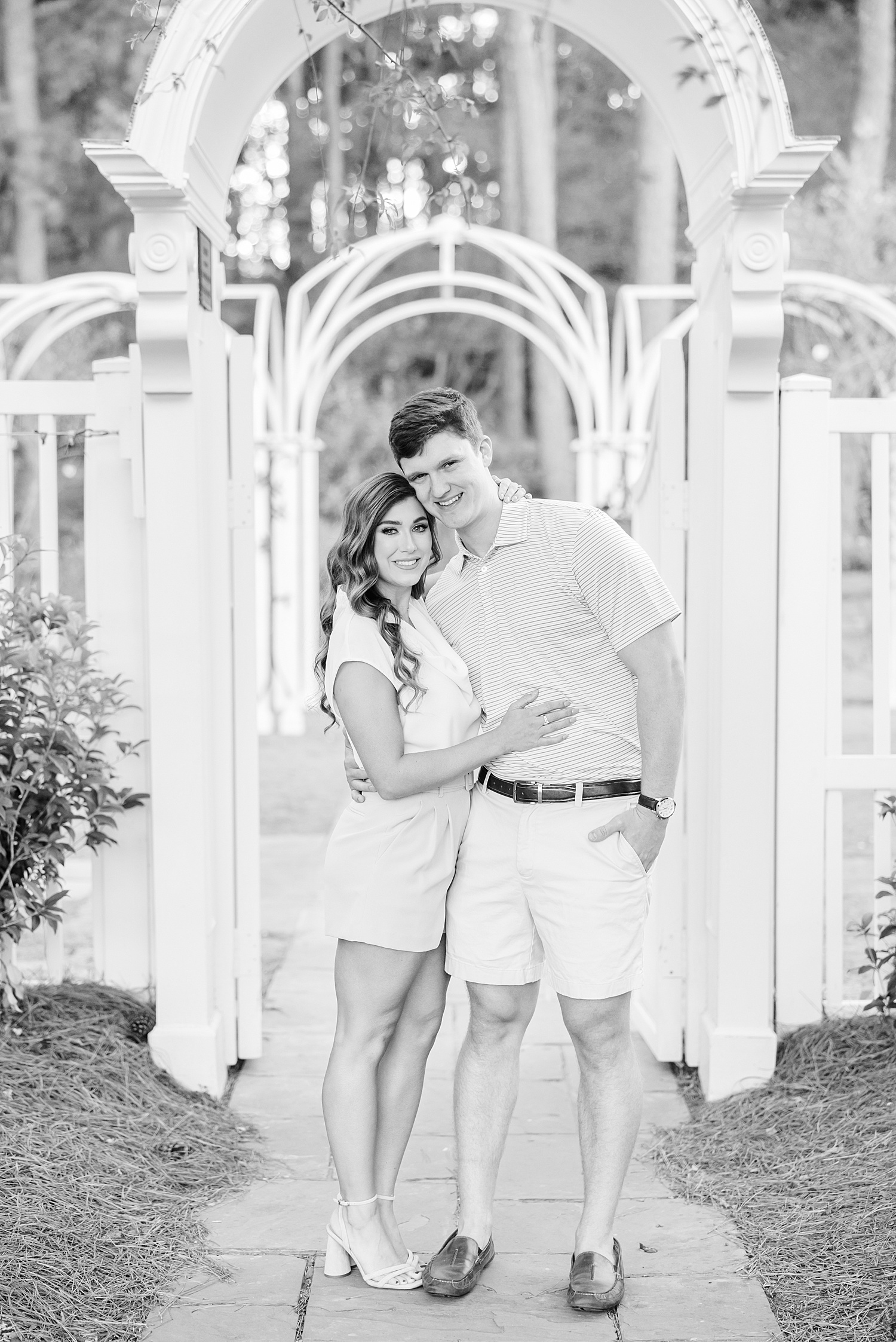 timeless black and white engagement portrait 