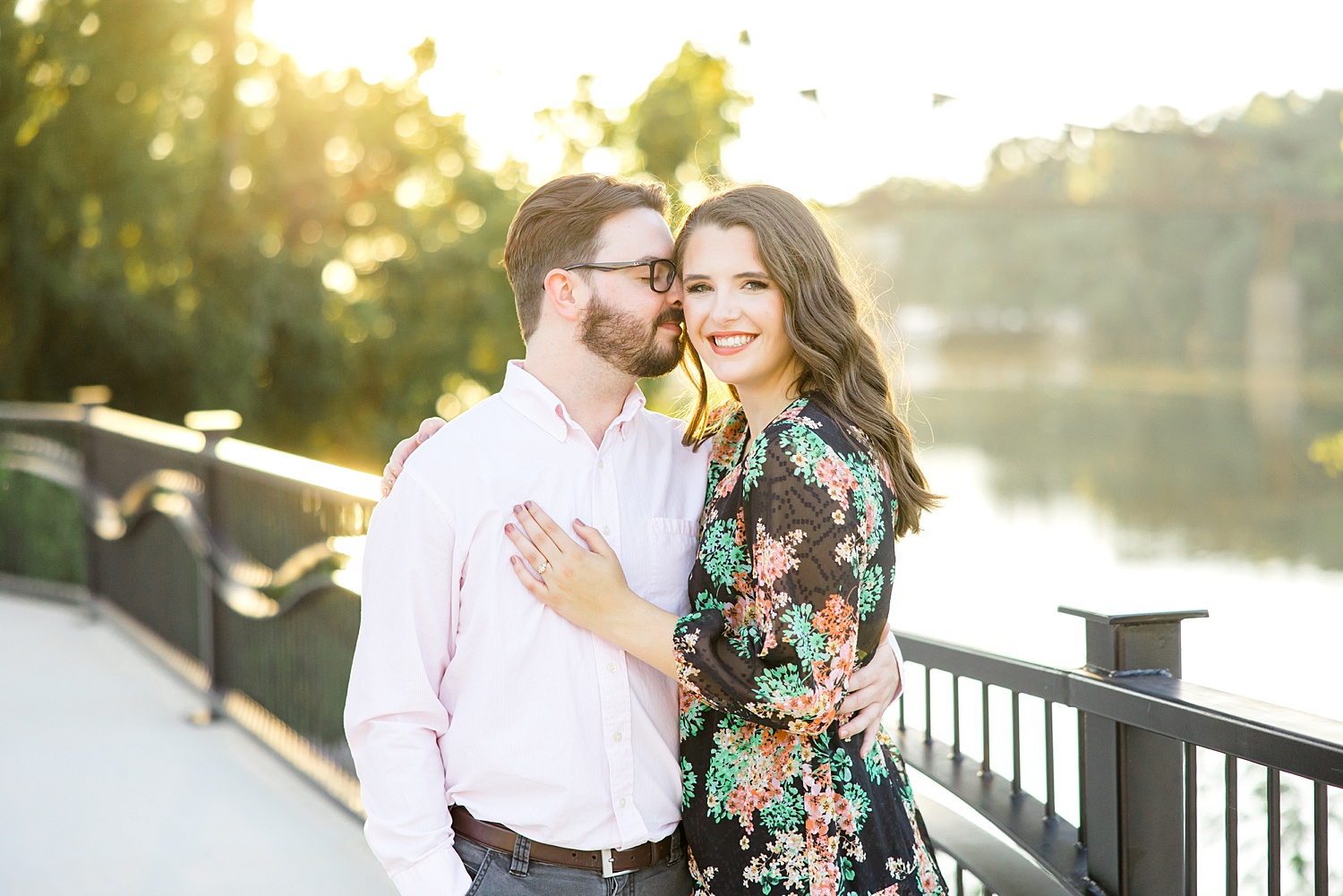 engagement portraits by the water in Tuscaloosa, Alabama