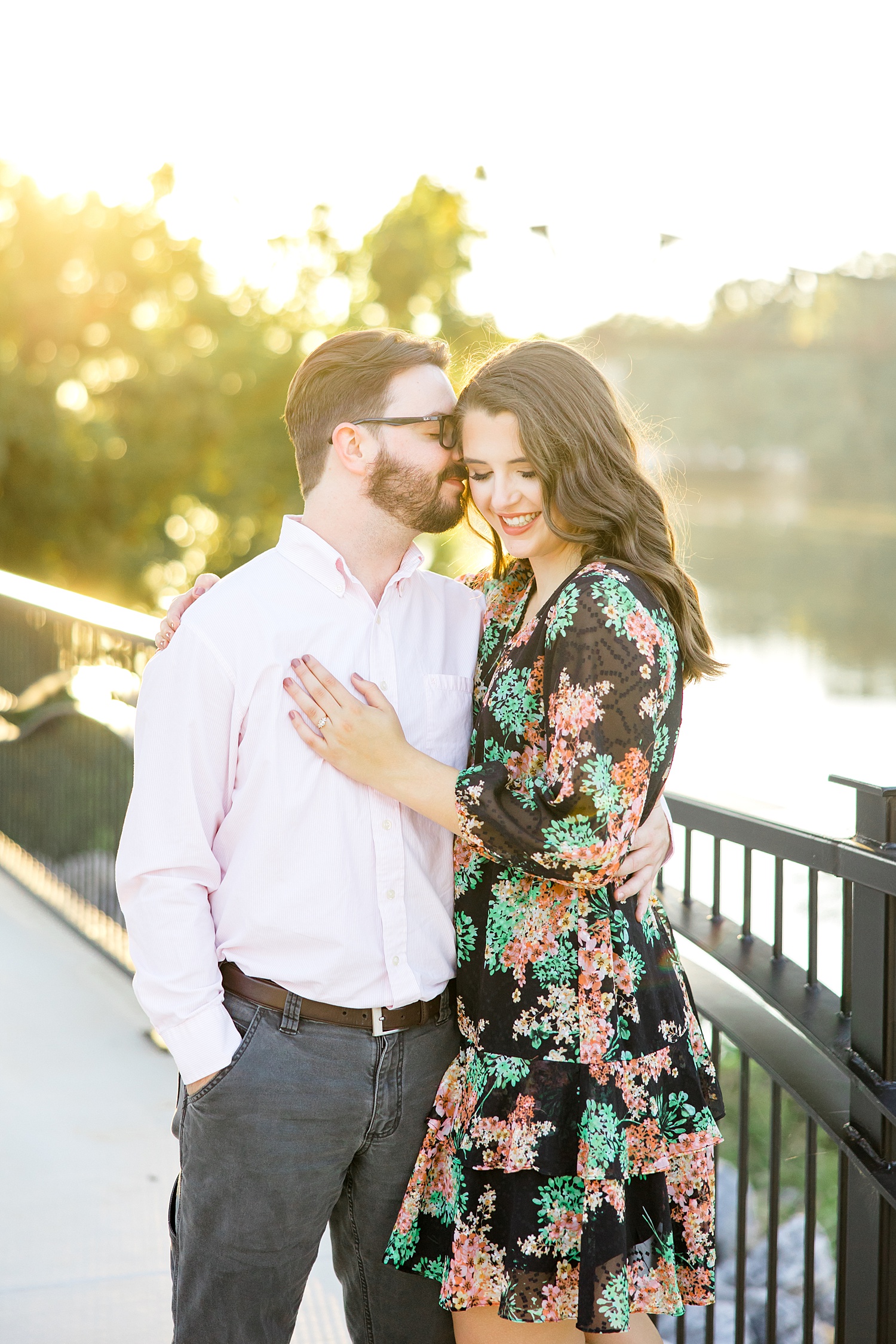 candid sunset engagement session