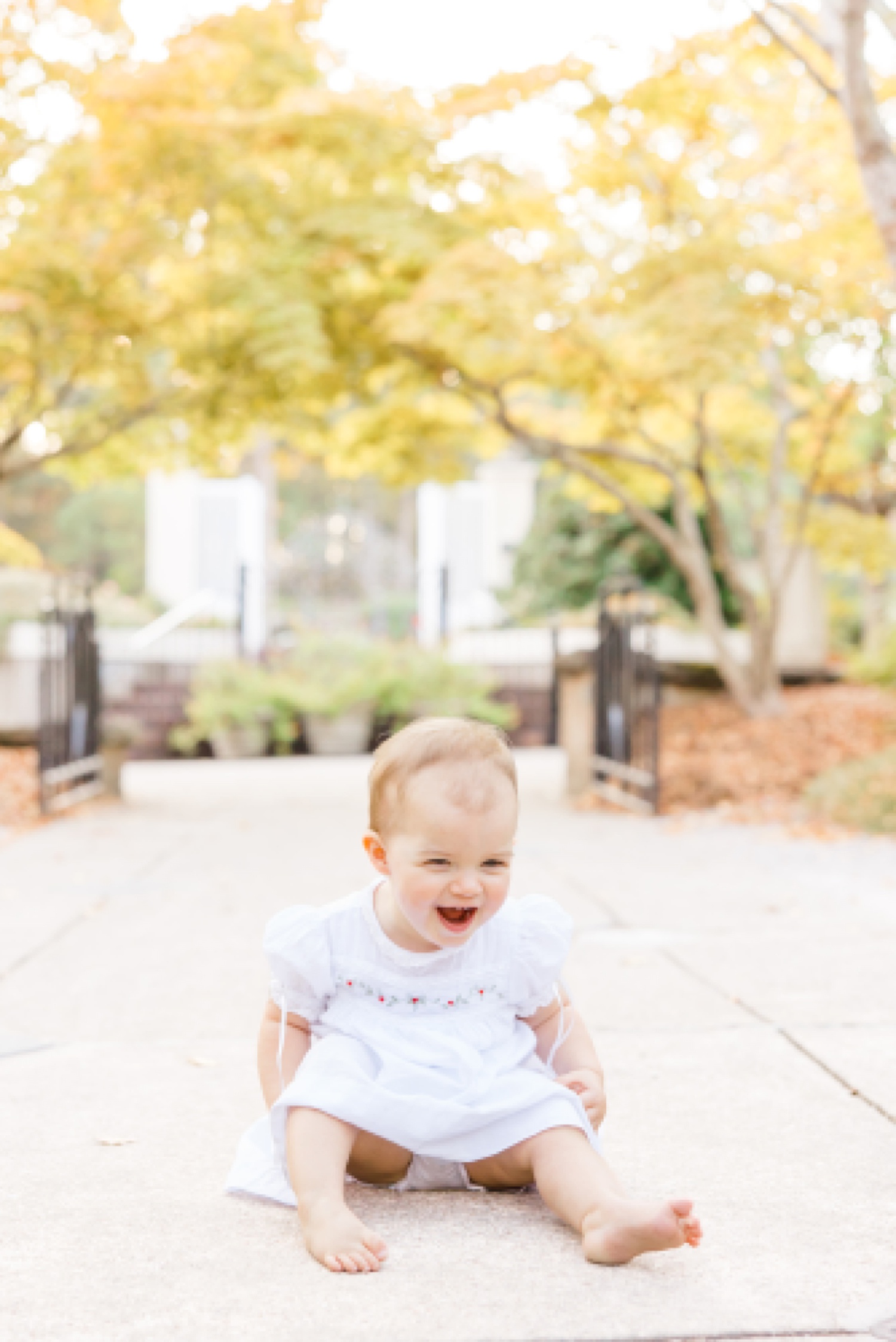 little girl laughing during portraits