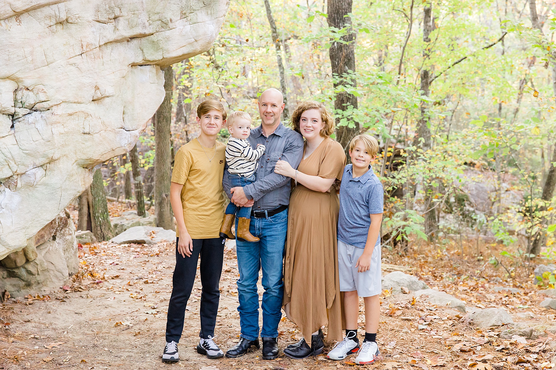 family of five during fall family session