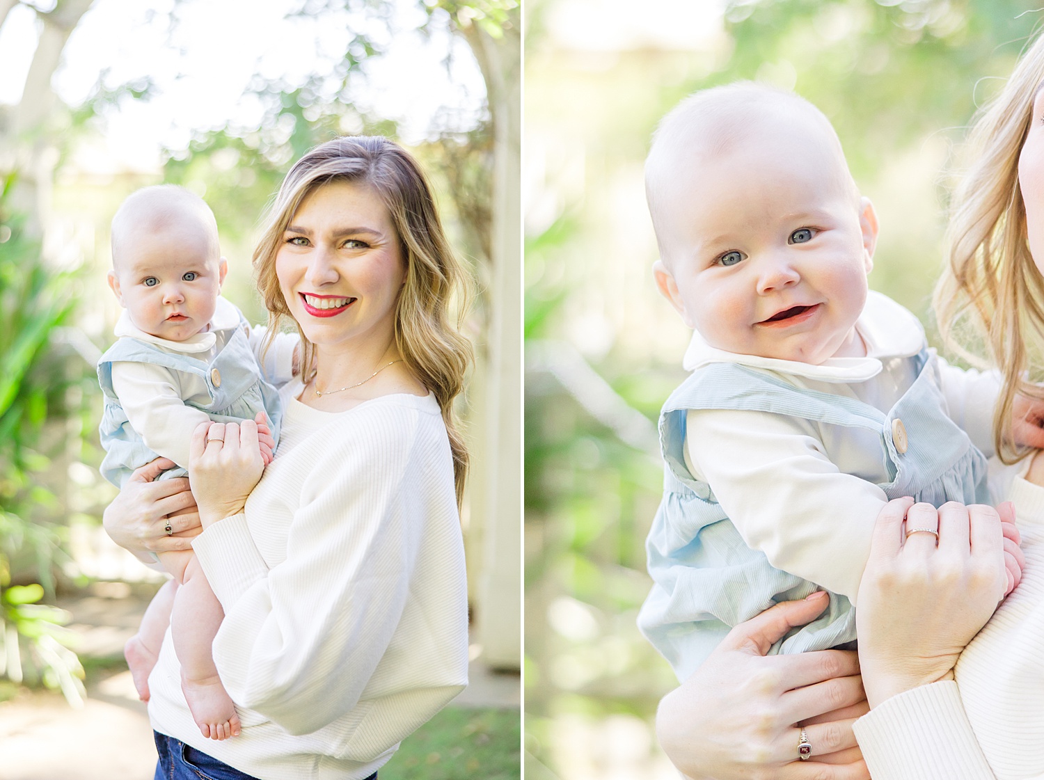 milestone portraits of baby boy with mom