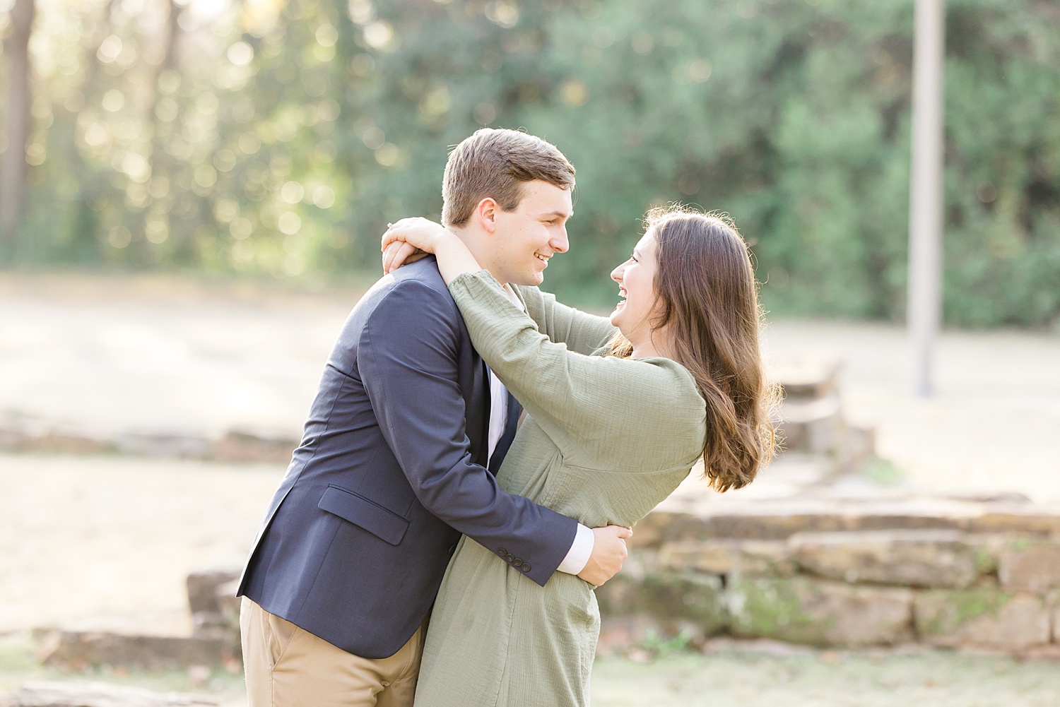 candid portraits from Tuscaloosa Fall Engagement at Capitol Park 