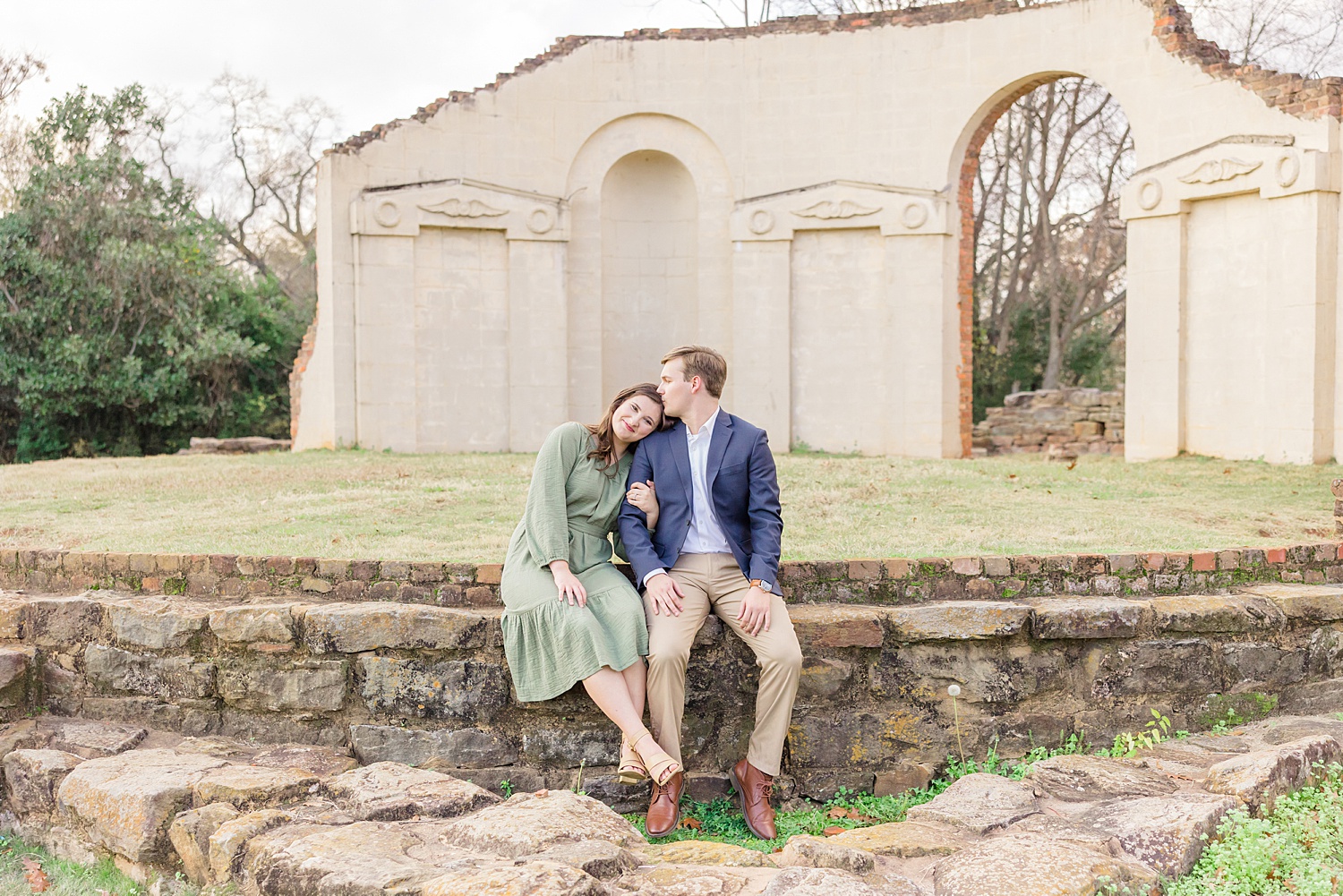 engagement portraits in Tuscaloosa at Capitol Park