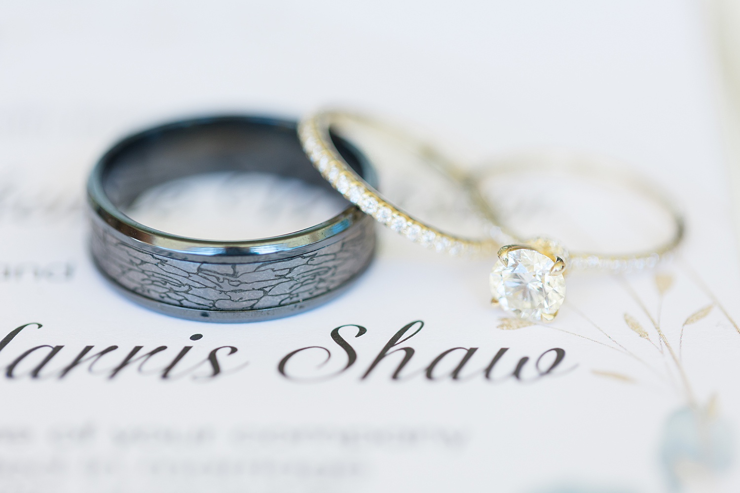 wedding rings on invitations 