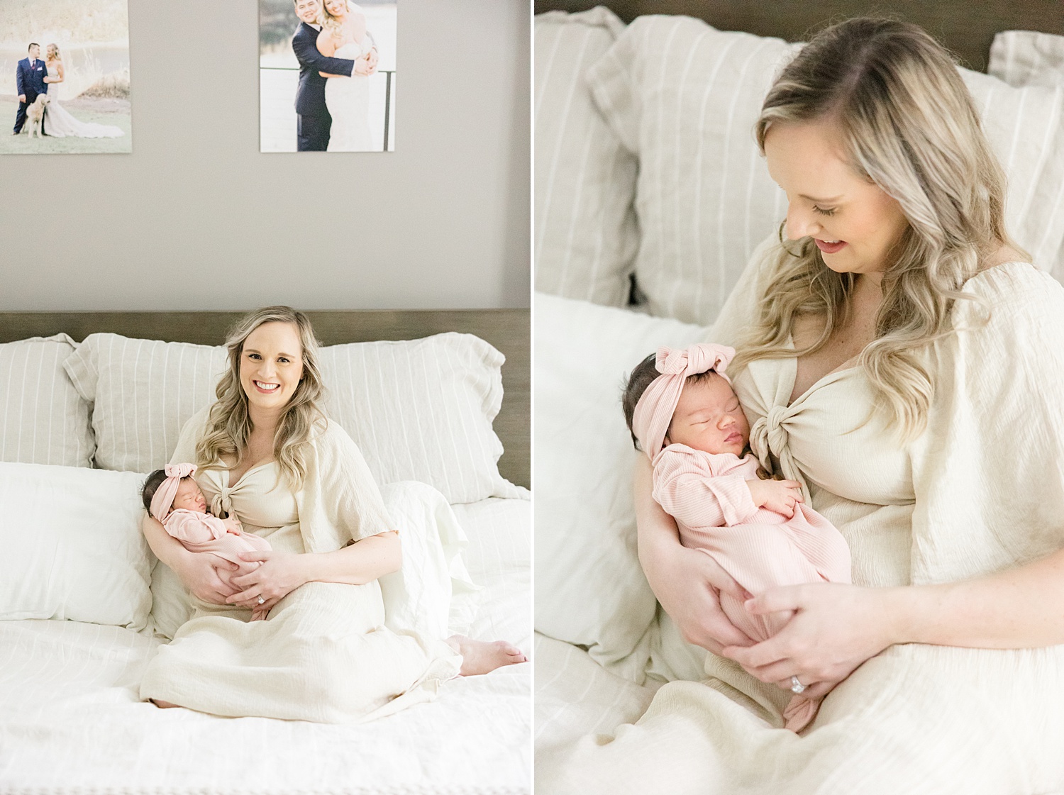 mommy and portraits with newborn girl