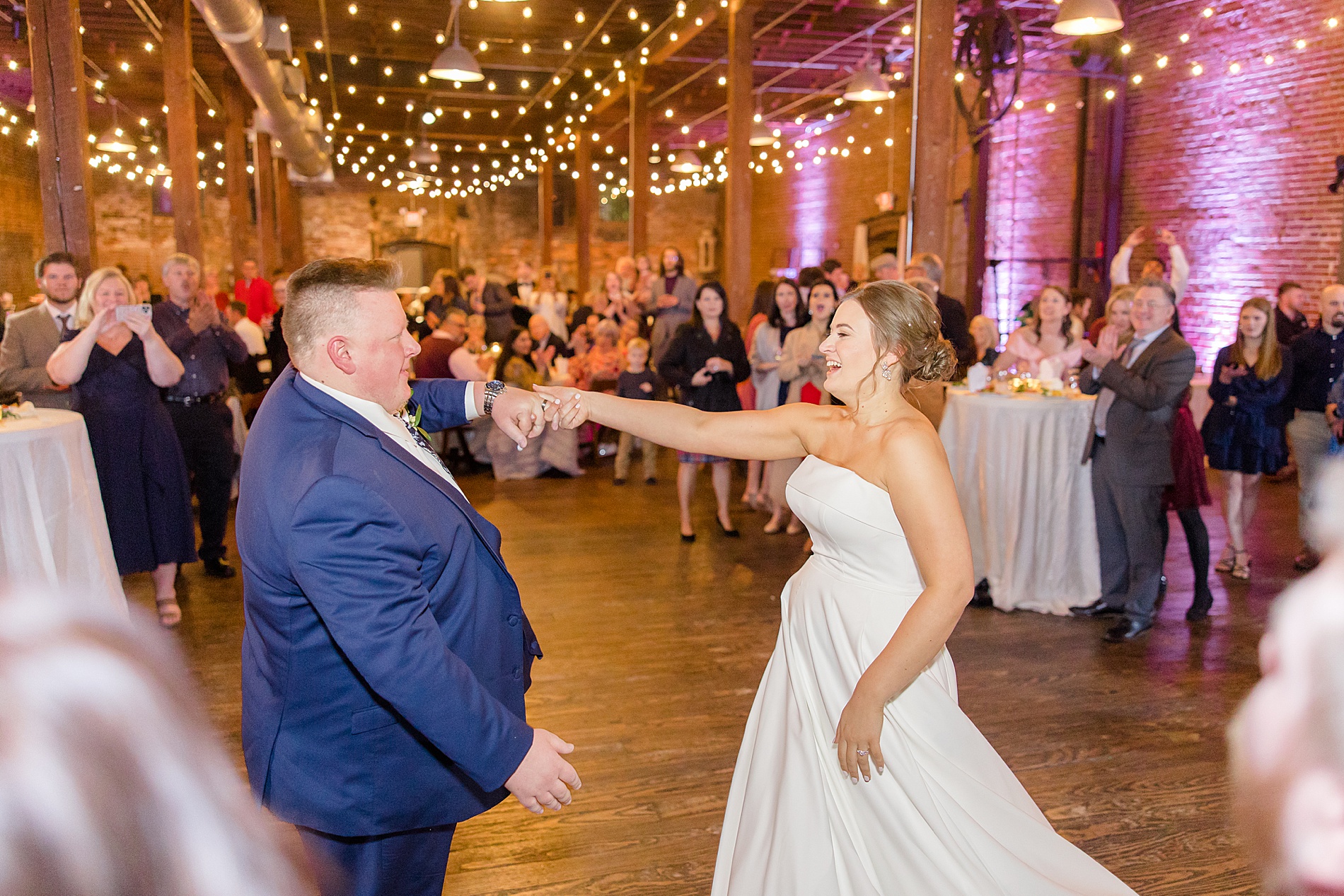 couple on the dance floor during Birmingham Wedding at B&A Warehouse 