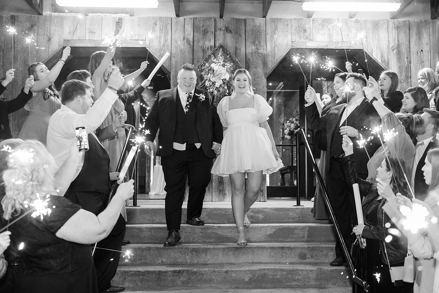sparkler exit from Birmingham Wedding at B&A Warehouse 