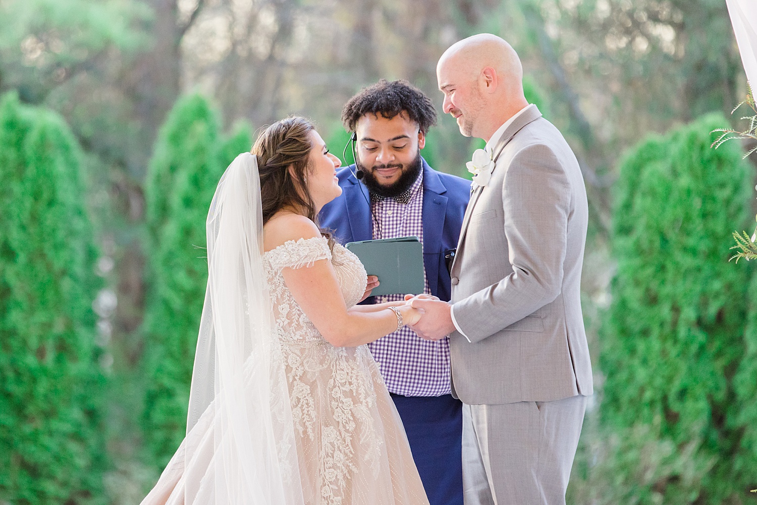 couple exchange vows during ceremony