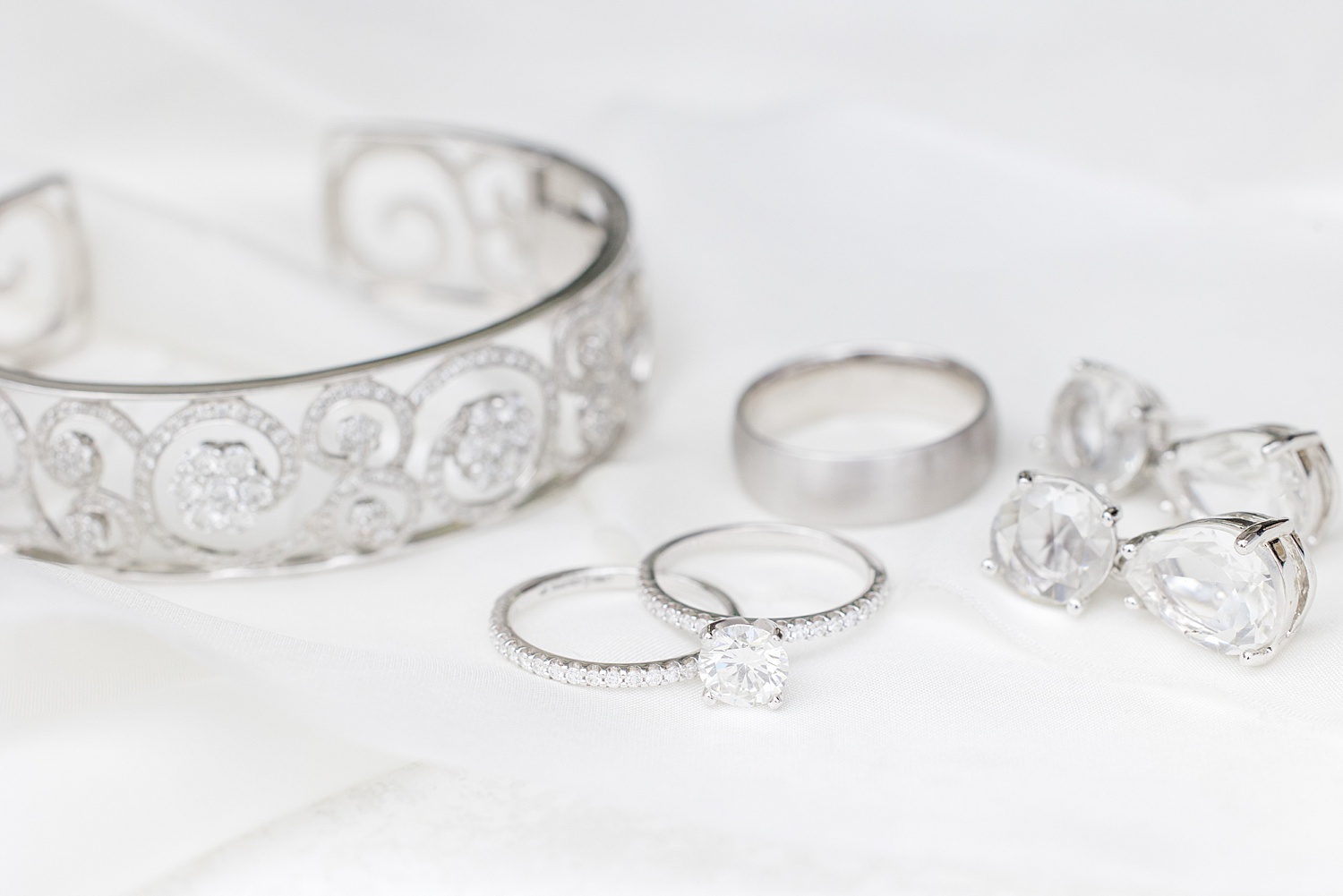 bridal jewelry from Birmingham Wedding at Camelot Manor  