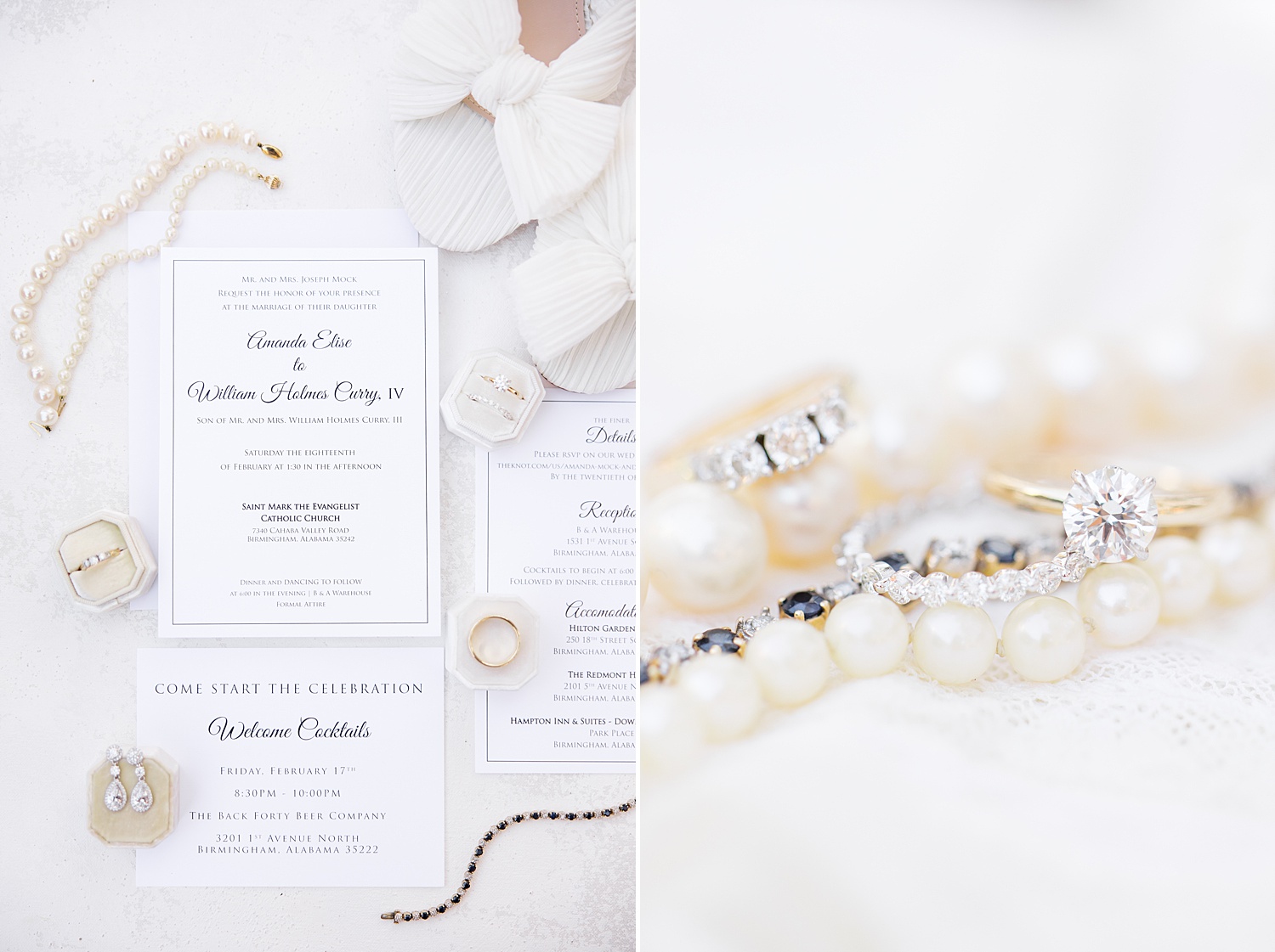 elegant and modern wedding invitations and bridal jewelry 