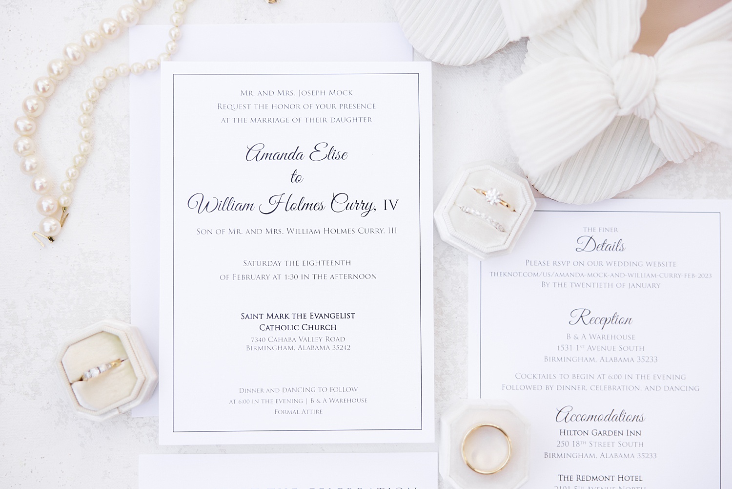 elegant wedding invitations and details 