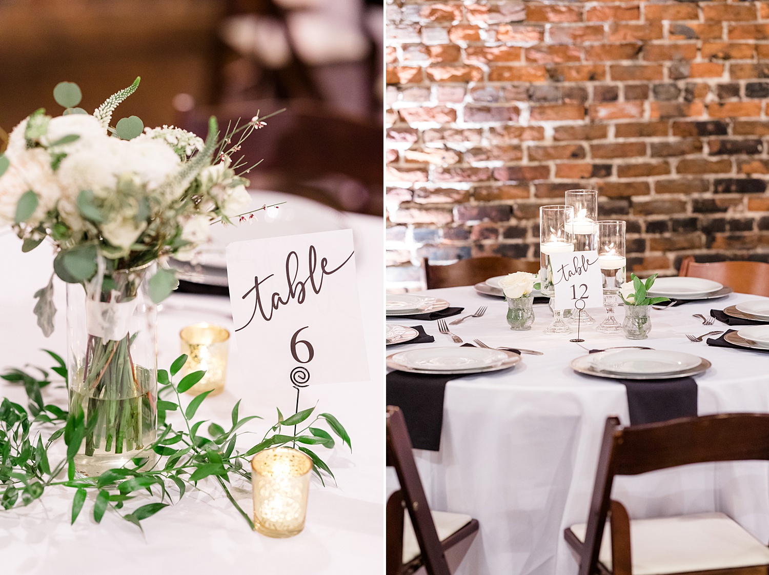 wedding reception tablescape inspiration from Elegant B&A Warehouse Wedding