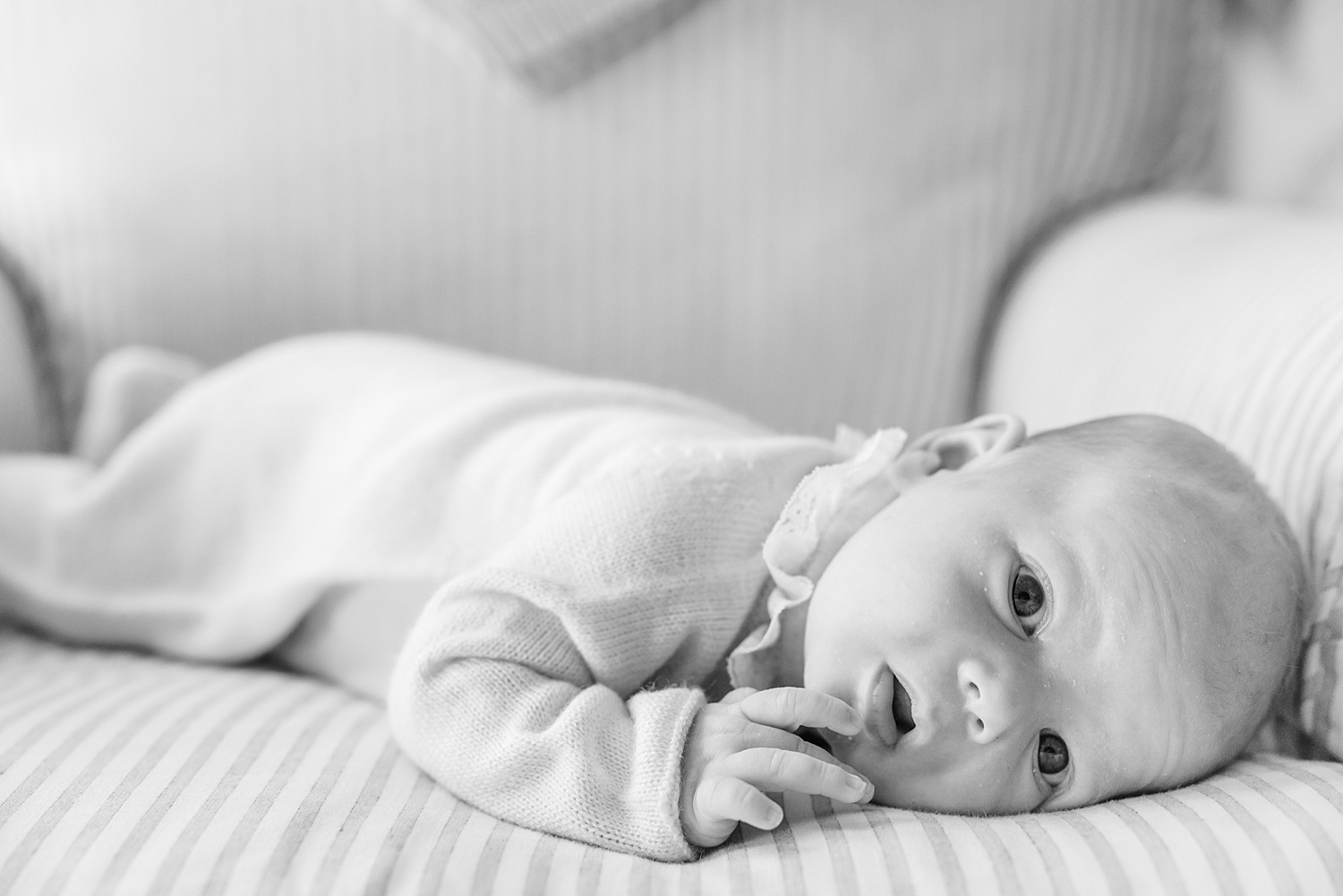 black and white newborn portraits from Mountain Brook Alabama At-Home Newborn Session