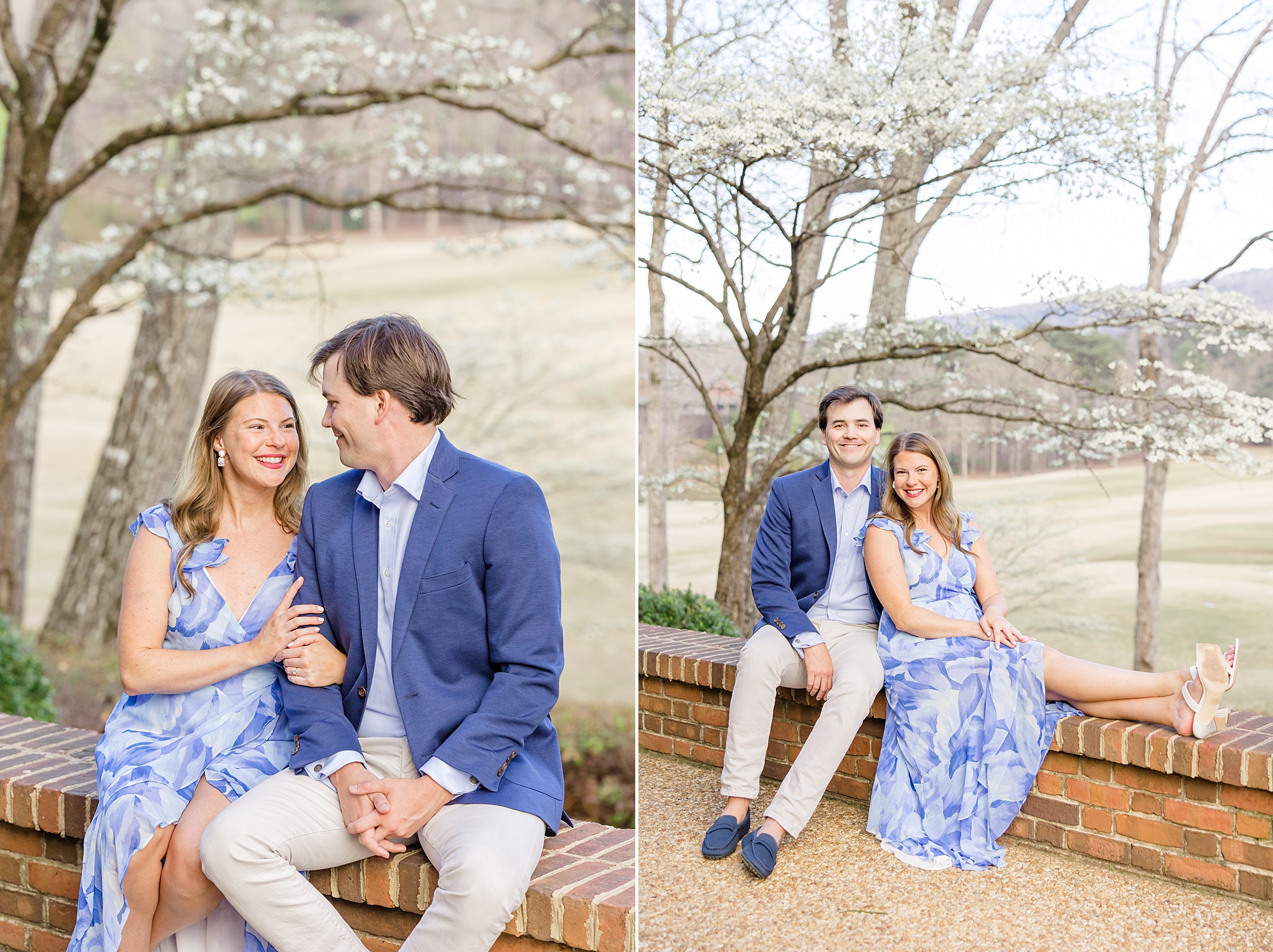 spring engagement session at Shoal Creek Golf and Country Club