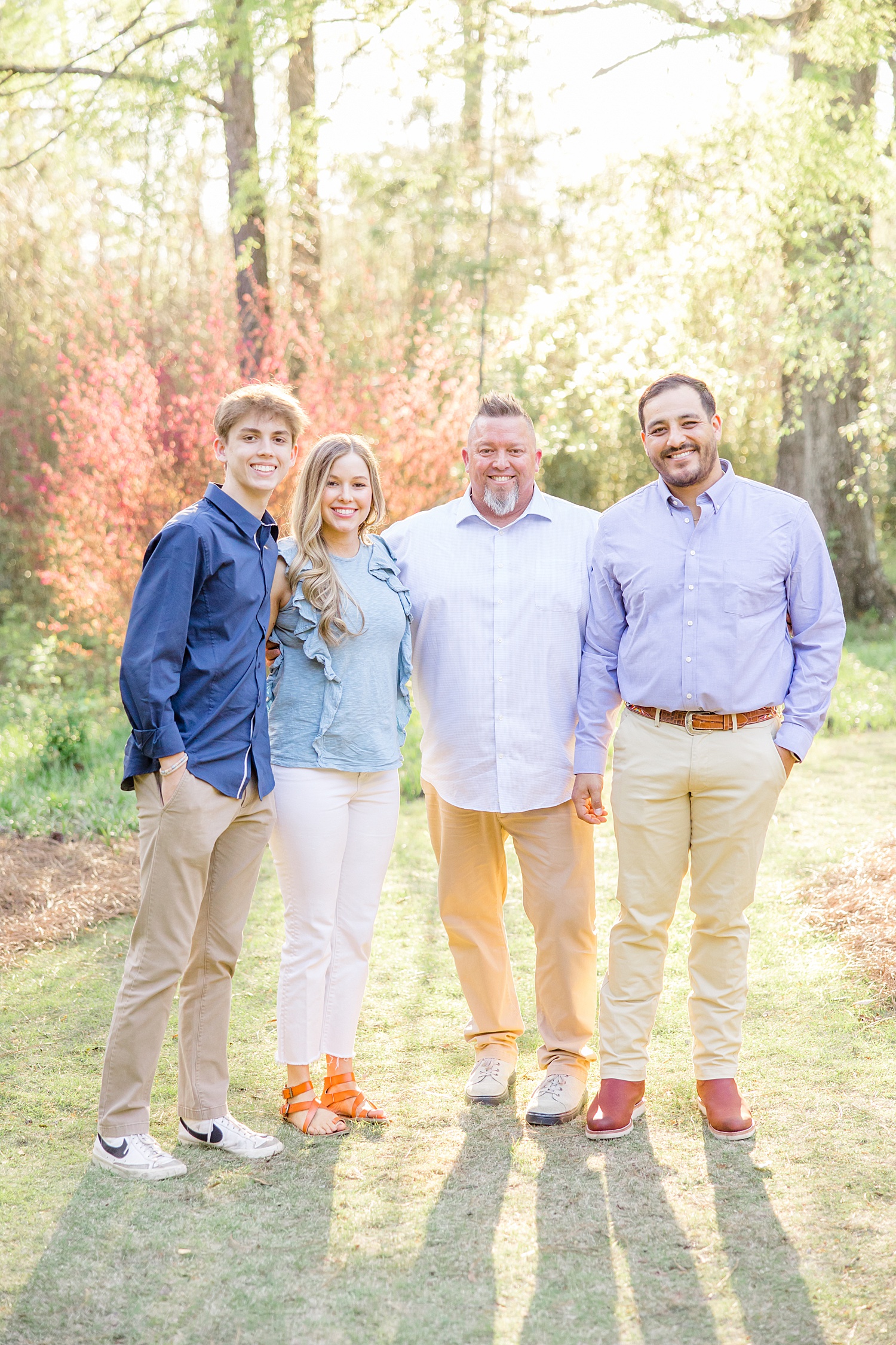 family of four during Spring Mini Sessions at Birmingham Botanical Gardens