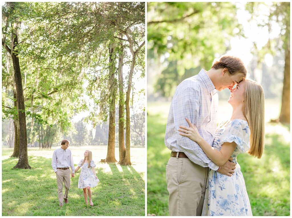 Montgomery Alabama Engagement Session ; engagement session at Jackson Lake Island and the Montgomery State Capitol, Spanish moss